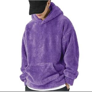 Purple soft fleece hoodie blanket XL warm soft plum rich Rebecca purple kangaroo